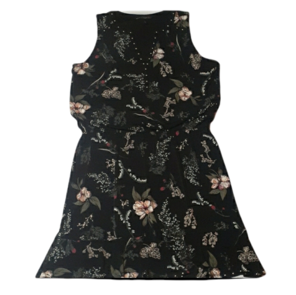 White House Black Market Black Floral Sleeveless Dress
